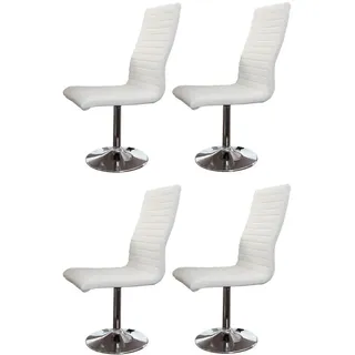 SalesFever Esszimmerstuhl Kunstleder weiß 4er Set