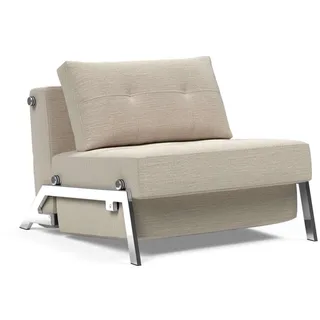 Innovation Living Schlafsessel Cubed 90 Chrom Stoff Sand Grey