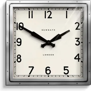 Newgate Quad - Wanduhr - Edelstahl - Silber