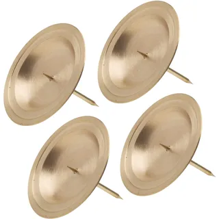 Nklaus 4X Adventskranz Kerzenteller Ø8,5cm Kranzteller Messing Gold Matt Kerzenhalter 10655