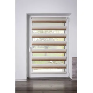 K-HOME Doppelrollo Farbverlauf 100 x 150 cm beige/weiß