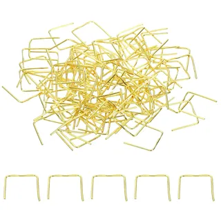 PATIKIL 13x12mm Kupfer Kronleuchter Verbindungsstifte, 100 Stück Kronleuchter Kristallclips zum Befestigen von Kristallteilen, Kronleuchter Ersatzteile, Gold