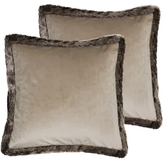 Paoletti Kiruna Twin Pack-Polyester gefüllte Kissen, Taupe, 45 x 45cm, 2