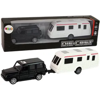 Lean Toys Geländewagen SUV Anhänger Wohnmobil Outdoor Camping Fahrzeug Spielzeug, Größe:UNIVERSAL - Schwarz