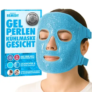 Perfect Remedy - Wiederverwendbare Kühlmaske Augen, Kühlende Augenmaske reduziert Augenringe erfrischt Gesicht, Eismaske gegen Schwellungen, Kühlpads Augen, Augenmaske Kühlend [Blau]