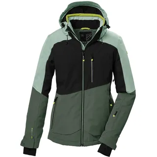 KILLTEC Damen Skijacke/Funktionsjacke mit abzippbarer Kapuze, Schneefang und Unterarmventilation KSW 37 WMN SKI JCKT, hell stahlmint, 44, 41971-000