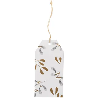 Talking Tables Geschenkanhänger für Weihnachten und Geburtstage, Kraftpapier, 10 x 5 cm, weiße und goldene Etiketten mit Schnur für Geschenke, Bastelarbeiten, Dankesanhänger aus Papier, 8 Stück
