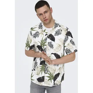 ONLY & SONS Hawaiihemd »ONSWAYNE LIFE AOP SS VISCOSE SHIRT NOOS«, weiß