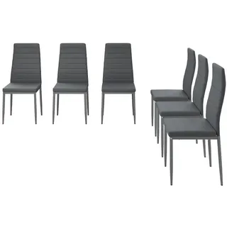 Vicco Esszimmerstuhl Grand Kunststoff grau 6er Set