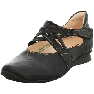 THINK! Damen CHILLI chromfrei gegerbte nachhaltige Halbschuhe, SCHWARZ 0000