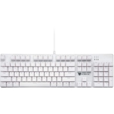 Qisan Mechanische Gaming-Tastatur, kabelgebundene Tastatur Led Hintergrundbeleuchtung Weiß 104Tasten Amerikanisches Layout Gaming-Tastatur mit Abnehmbarer,Braun Schalter