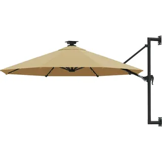 Maison Exclusive Sonnenschirm zur Wandmontage mit LEDs 300 cm Taupe - Taupe