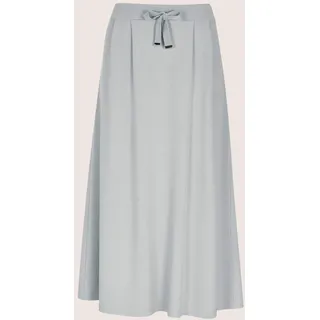 Midirock MADELEINE "Jerseyrock Viskoserock mit Schlupfbund", Damen, Gr. 44, grau (silbergrau), Obermaterial: 65% Viskose CV. 30% Polyester PES. 5% Elasthan EL., Modern, schmal, Röcke Midirock, Dezente Bundfalten