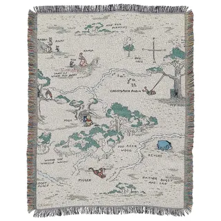 Northwest Winnie Puuh gewebte Wandteppich-Überwurfdecke, 121,9 x 152,4 cm, Hundert Acre Woods