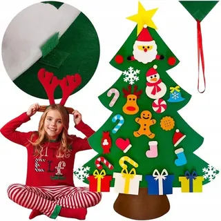 Ruhhy 24856 Filz-Weihnachtsbaum mit Christbaumschmuck, 90 cm