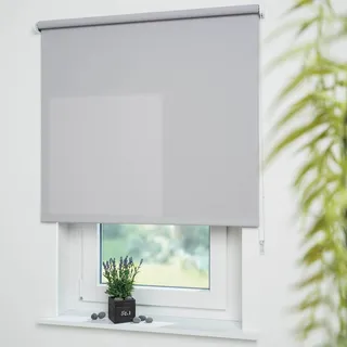 Seitenzugrollo Uni 142 x 180 cm hellgrau