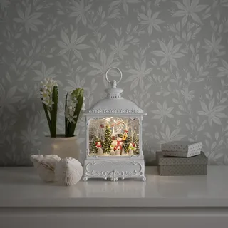 Konstsmide LED-Laterne Weihnachtsmänner mit Vögeln Weiß