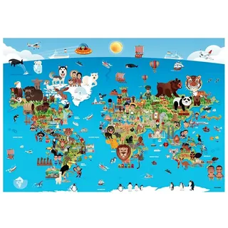 ANATOLIAN Puzzle Cartoon Weltkarte 260 Teile