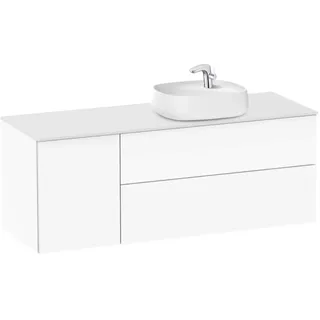 Waschbecken rechts + Unterschrank 2 Schubladen + 1 Tür Beyond Roca, 140 x 50 x 52 cm, Weiß (A851405806)