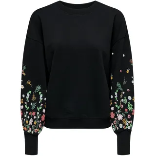 Only Sweatshirt Flower Schwarz M