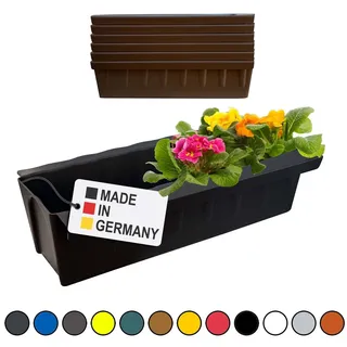 Paletten Blumenkasten 6er-Set Braun Einsatz zum an- & Einhängen Pflanzkasten