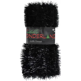 Weihnachtsbaum 50ft x 3cm Lametta Großartig Wert - Schwarz