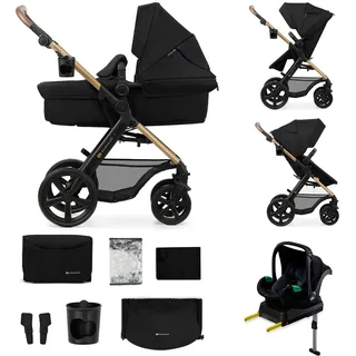 Kinderkraft MOOV 2 4-in-1 EVA« 27 kg mit Kindersitz I-SIZE 40-75 cm, Buggy Funktion, Liegeposition verstellbar, Große ausziehbare Verdeck, Eva-Schaum-Räder, Schwarz