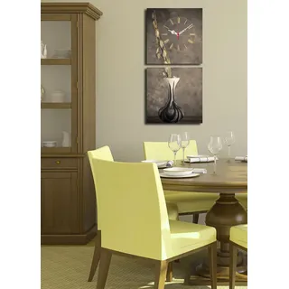 Opviq, 2P2828CS- CLA2620, Bunt, Wanduhren, 60 x 28 cm, 100% Wildleder -Leinwand - Bunt