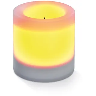 Esotec Solar LED Kerze Flammeneffekt Ella, Flackerlicht, Tischleuchte, Stehleuchte, Akku, Solarleuchte, Gartenleuchte, 10x10cm, Kunststoff, outdoor, außen, gelb, 102233