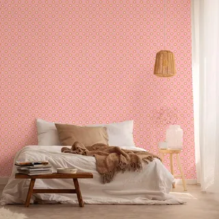 A.S. Création Retro-Tapete 70er Jahre 0,53 x 8,5 m - Tapete Vintage Grafik-Muster in Pink, Orange, Beige - Vliestapete Retro Chic - 395373