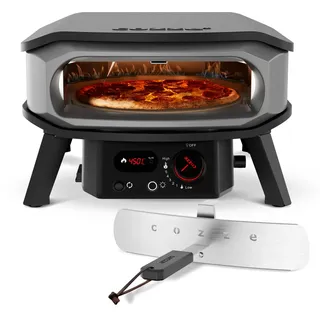 COZZE Mini Pizzaofen Gas mit Drehfunktion 13 Zoll - Pizza Ofen Gas Outdoor (50mbar) mit Rotation - Tisch Pizzaofen für kleine Pizzen