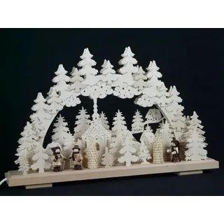 Beleuchteter Schwibbogen Winterfiguren Natur Größe =50x32cm NEU Lichterbogen