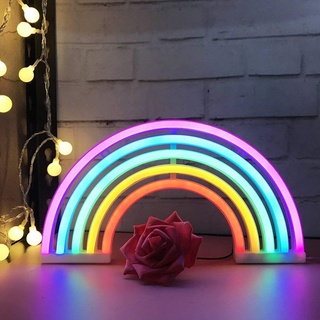 Regenbogen LED Leuchtreklamen Kunst Bunte Neon Lampe Nachtlichter Innenwanddekor für Home Party Jubiläum Valentinstag Geschenke Schlafzimmer Dekoration