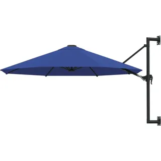 Sonnenschirm zur Wandmontage mit Metall-Mast 300 cm Blau - Blau