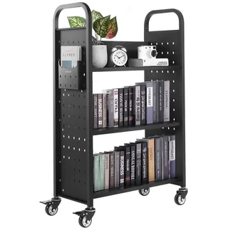 Vevor Bücherwagen 77 x 38 x 122 cm Schwarz