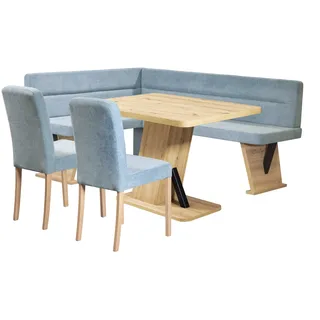 Home Affaire "Laros Sitzgruppe, Eckbank, Stühle, Tisch", Set, 4tlg Set, perfekt für Küche, Esszimmer, Wohnzimmer, Bestseller, türkis, türkis, natur),
