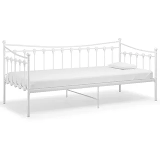 vidaXL Schlafsofa Bettgestell Weiß Metall 90x200 cm - Weiß