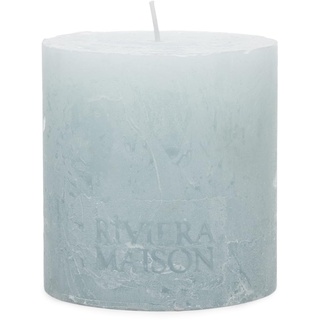 Rivièra Maison Stumpfe Kerze, Blau, 10 x 10 cm – Kerze hellblau – Pillar Candle – Paraffin, Stearin