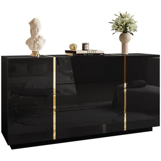 lookway Kommode mit Schubladen 158 x 81 x 41,3 cm Schwarz