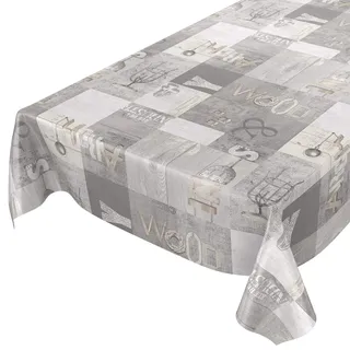 ANRO Wachstuchtischdecke abwaschbar Industry Modern Used Look 200 x 140 cm Grau