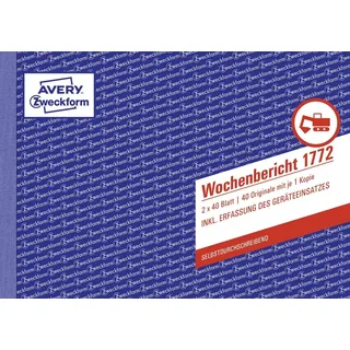 Avery Zweckform Formularbuch Wochenbericht DIN A5 quer Gelb/Weiß