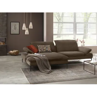 W.Schillig Ecksofa "enjoy&MORE, Designsofa, elegant und bequem, L-Form", Sitztiefenverstellung, Füße schwarz pulverbeschichtet, Breite 294 cm, mocca s37),