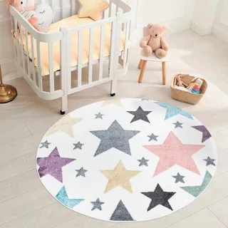 Carpet City Kinderteppich »ANIME903«, rund, 11 mm Höhe, Kinderzimmer Teppich Modern mit lustigen Cartoon-Figuren, Multi, bunt