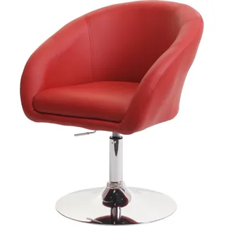 MCW Esszimmerstuhl HWC-F19, Küchenstuhl Stuhl Drehstuhl Loungesessel, drehbar höhenverstellbar ~ Kunstleder rot
