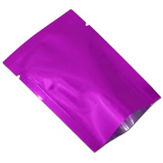 WACCOMT Pack 200 Stück Farbig Mylar Folie Obere Öffnung Versiegelbare Beutel Vakuum Heißsiegelbeutel für Lebensmittel Verpackungen mit Reißkerben (Violett, 8x12cm (3.1x4.7 inch))