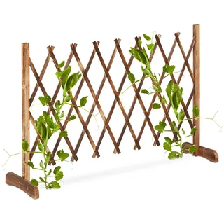 Relaxdays Rankgitter aus Holz ausziehbar bis 185 cm Braun