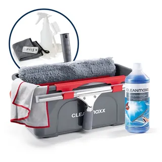 Clean Maxx Fensterreiniger Set Professional, Grau/Rot