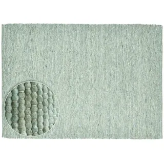 THEKO Handwebteppich ¦ grün ¦ Wolle ¦ Maße (cm): B: 190 H: 1,2