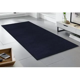 Fußmatte "Original Uni, Schmutzfangteppich" Gr. 11, blau (marineblau), B:75cm H:9mm L:190cm, Kunstfaser, WASH+DRY BY KLEEN-TEX, Teppiche, Fußmatte, Schmutzmatte, rutschhemmend, auch als Läufer erhältlich