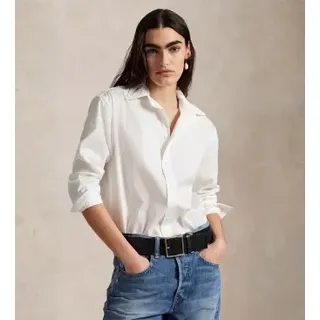 Polo Ralph Lauren für Damen. 211968219001 Weißes Hemd aus Baumwolle in Übergröße (XXS), Lässig, Langarm